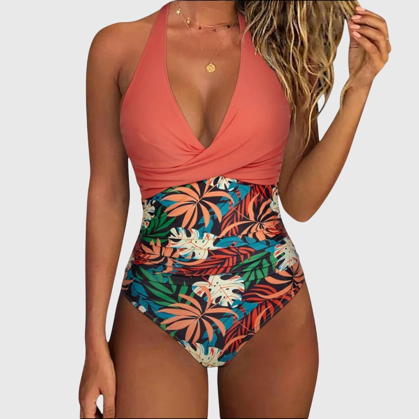 Traje de Baño Elegante para Mujeres con Escote en V