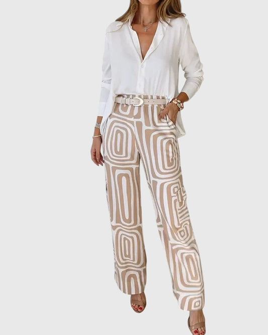 Pantalones Elegantes + Blusa y Cinturón Gratis