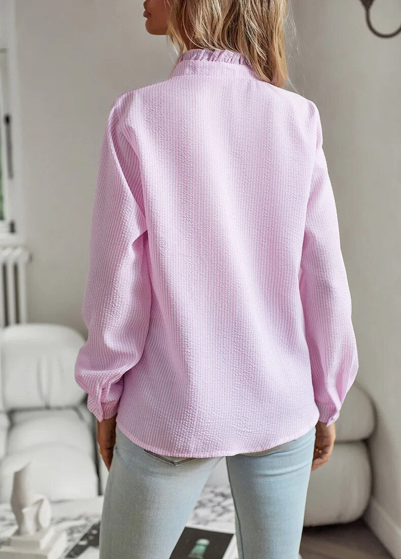 Puerto deportivo | Blusa elegante de rayas