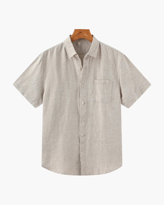 Camisa de Lino de Manga Corta